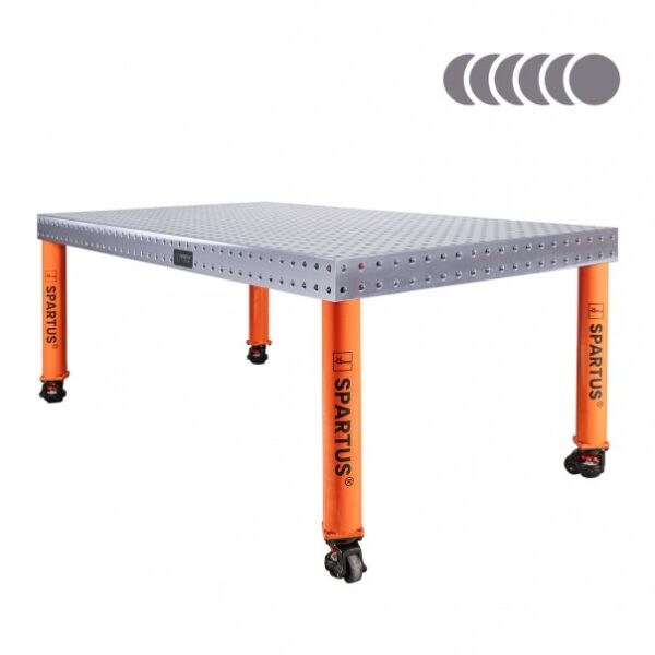 SPARTUS HERMES 3D varilna miza 2000x1000x100 mm | Sistem D16 | 4 noge s kolesi D=650 mm