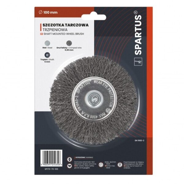 Žična diskasta krtača za vrtalnik fi 100 mm, valovita jeklena žica 0,3 mm