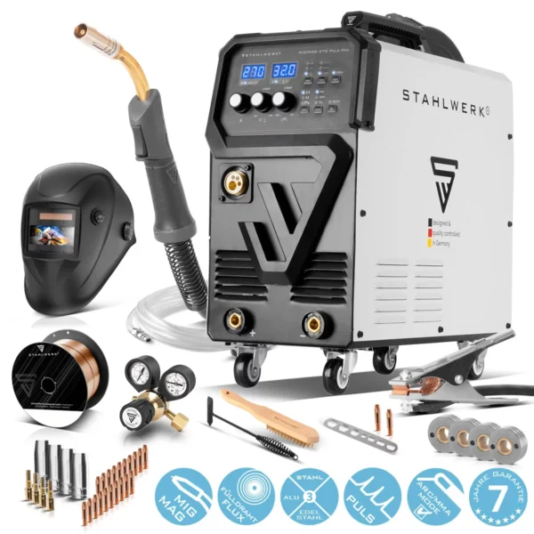 Varilni aparat STAHLWERK MIG 270 Puls Pro s popolno opremo