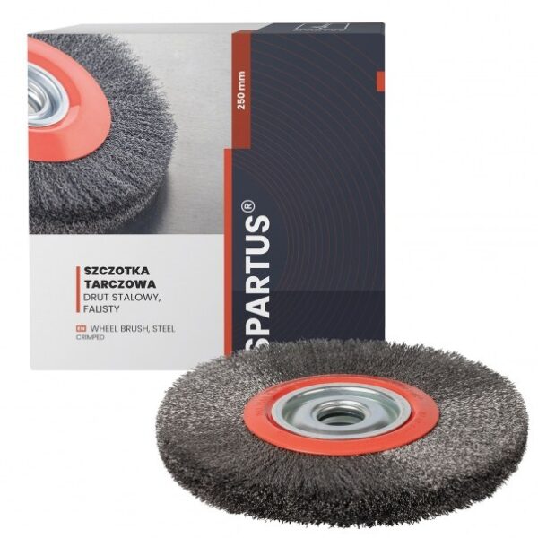 Disk Žična krtača fi 250×25 mm, valovita jeklena žica 0,3 mm